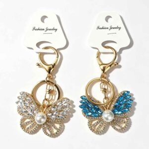 LZ-003 Butterflies rhinestones key chain (2pics)