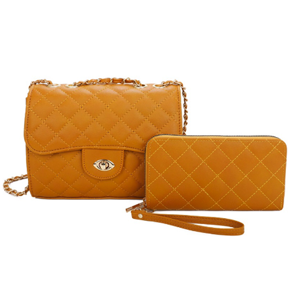VZ22916T2-MD Quilted Classic Shoulder Bag Wallet 2-in-1 Set - Savvy New York