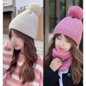 JY-2013 ASST Pom Pom Pearl Beanie Hat(3PCS)