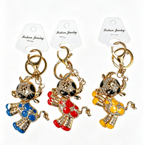 LZ-008 ASST Rhinestone Cow Design Keychain (3pics)