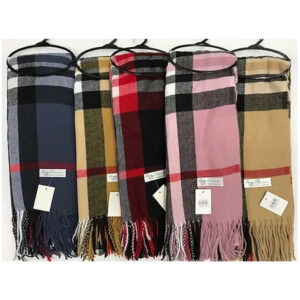 SC7789 ASST Woman Winter Pashmina Feel Plaid Scarf(3PCS)