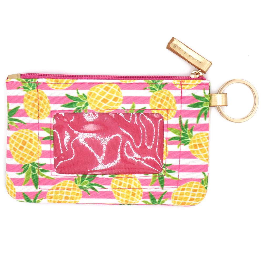 wl0157-pk-pineapple-accented-striped-id-wallet-detachable-lanyard