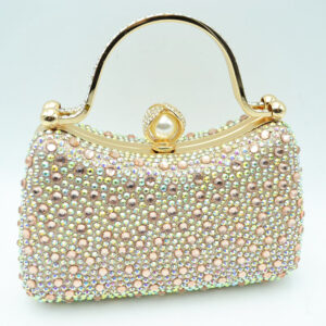 CO68030 CHAM Crystal Diamond Top Handle Embellished Evening Clutch Bag