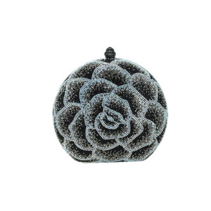 LAS008 BK Flower Clutch Evening Clutch