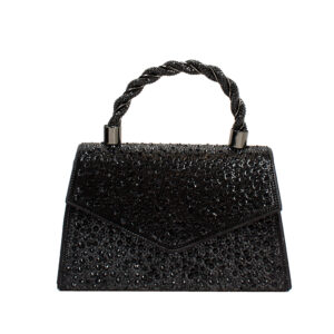 CO32022 BK Rhinestone Evening Clutch