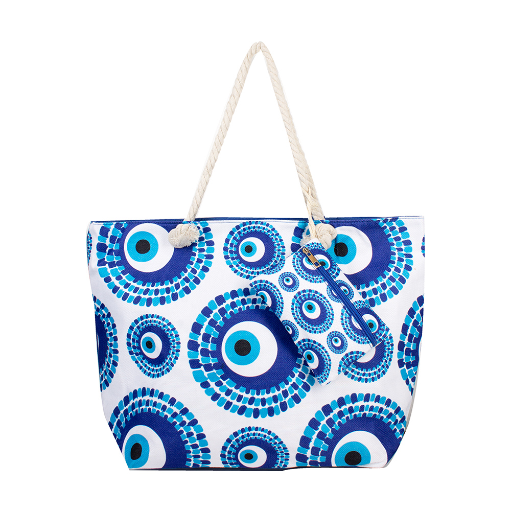 HB8828-4 Evil Eye Canvas Tote Bag