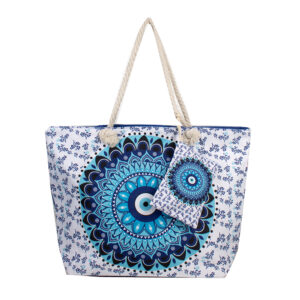 HB8828-5 Evil Eye Canvas Tote Bag