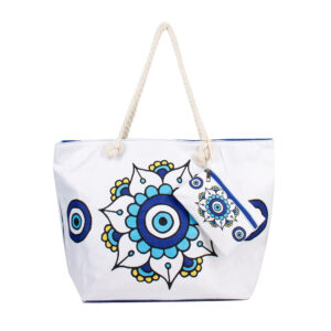 HB8828-6 Evil Eye Canvas Tote Bag