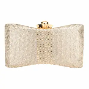 LAL330-GOLD Bling Evening Clutch / Crossbody Bag
