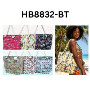 HB8832BT ASST Butterflies Canvas Tote Bag (3pcs)