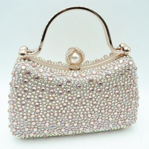 CO68030 SL Crystal Diamond Top Handle Embellished Evening Clutch Bag