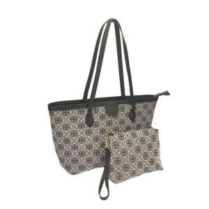 2122 BK/WT Fashion Handbag Set (2 N 1)