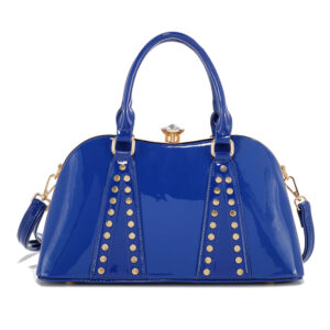 T3291 NV Patent Leather Rhinestone Top Handbag