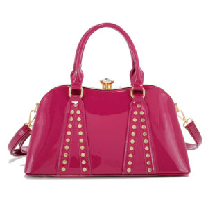 T3291 PL Patent Leather Rhinestone Top Handbag