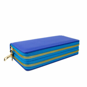 003 BL Double Zippers Long Wallet