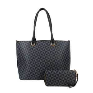 2087 BK Fashion Monogram Handbag Set (2 N 1)