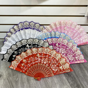 PKMS0163-ASST (12PCS) Flower Patterned Folding Fans