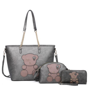 XM21212-T2 PT Fashion Bear 3-in-1 Satchel Set