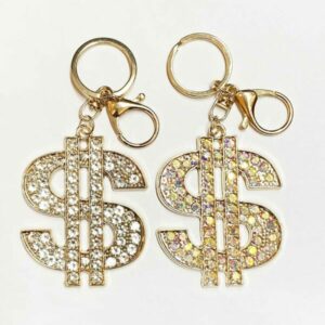 LZ-012 GS Dollar Sign Rhinestone Keychain(6pcs)