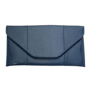 CO32029 BL Snake Skin Patterned Envelope Clutch / Shoulder Bag