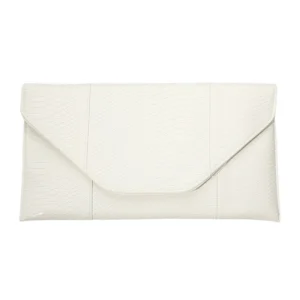CO32029 WT Snake Skin Patterned Envelope Clutch / Shoulder Bag