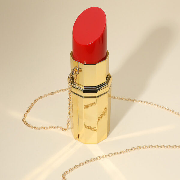 Y0689 BK Bold Lipstick Hardcase Clutch Bag / Crossbody Bag - Image 3