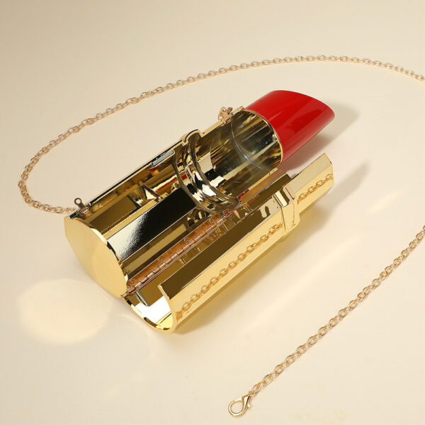Y0689 BK Bold Lipstick Hardcase Clutch Bag / Crossbody Bag - Image 2