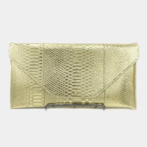 CO32029 GD Snake Skin Patterned Envelope Clutch / Shoulder Bag