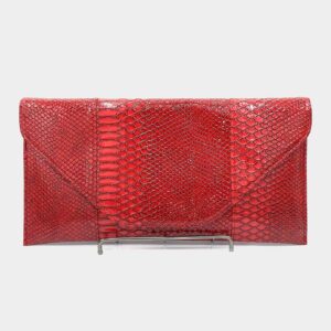 CO32029 RD Snake Skin Patterned Envelope Clutch / Shoulder Bag