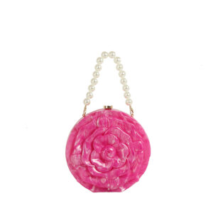 EWB186 FU Acrylic Rose Flower Clutch Evening Bag