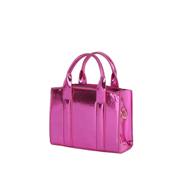 EWB210 RBL "THE TOTE BAG" BAG Metallic Glossy Mini Tote Satchel - Image 5