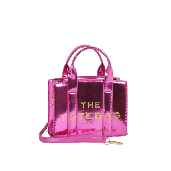 EWB210 RBL "THE TOTE BAG" BAG Metallic Glossy Mini Tote Satchel - Image 4