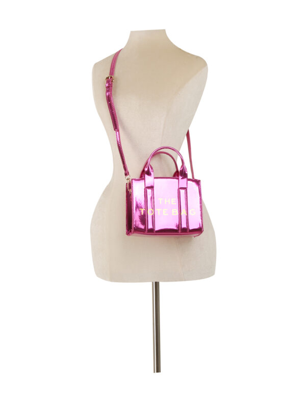 EWB210 RBL "THE TOTE BAG" BAG Metallic Glossy Mini Tote Satchel - Image 2