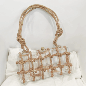 LA2303 GD Evening Clutch Boxy Bag