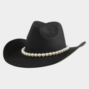 H3507 BK Pearl Band Accent Cowboy Western Hat