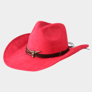 H3510 RD Western Steer Head Accent Cowboy Hat