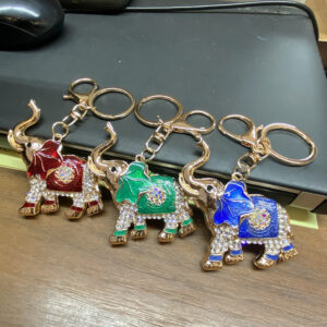 LZ-007 Elephant Rhinestone keychain (6 pics)