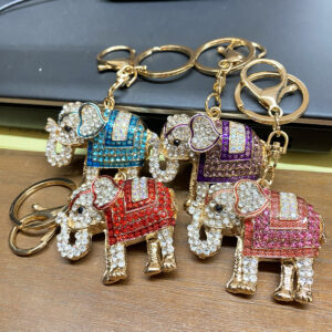 CJ0382 ASST Elephant Rhinestone Keychain(6pcs)