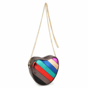 KUW-20350 CF/RBW Heart Shape Rainbow Woman Cross Body Bag