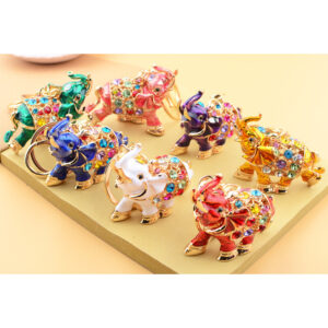 LZ-011 ASST Elephant Rhinestones Key Chain (6 pics)
