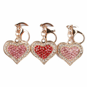 LZ-041 ASST Hearts rhinestones key chain (6 pics)