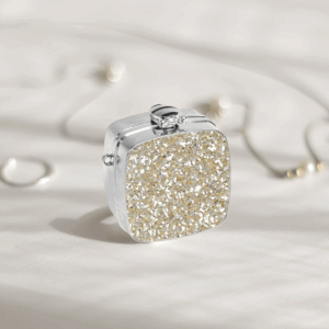 LAM10 SL Square Glitter Mini Clutch Bag with mirror