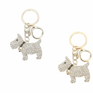 KC0180GS Puppy Rhinestones Keychains(6PCS)