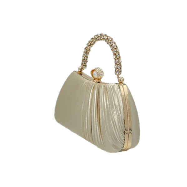 LAD62-1 RD Chic Pink Satin Evening Clutch Bag - Image 2