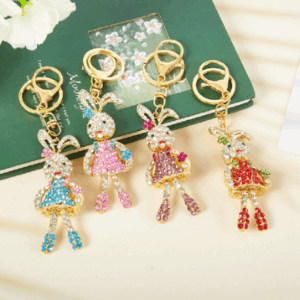 LZ-018 ASST Bunny Rhinestone Keychain (6pcs)