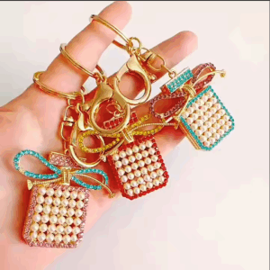 LZ-002 ASST Perfume Rhinestones Keychain (6PCS)