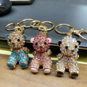 LZ-002 ASST Bear Rhinestone Keychain(6pcs)