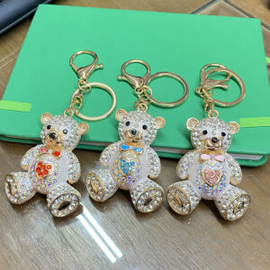 LZ-004 ASST Bear Rhinestone Keychain(6pcs)
