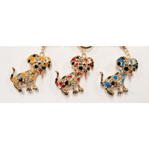 LZ-004 ASST Dalmatian Dog Rhinestones Keychain (6PCS)
