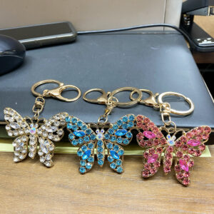 LZ-006 ASST Butterfly Rhinestone Keychain(3pcs)